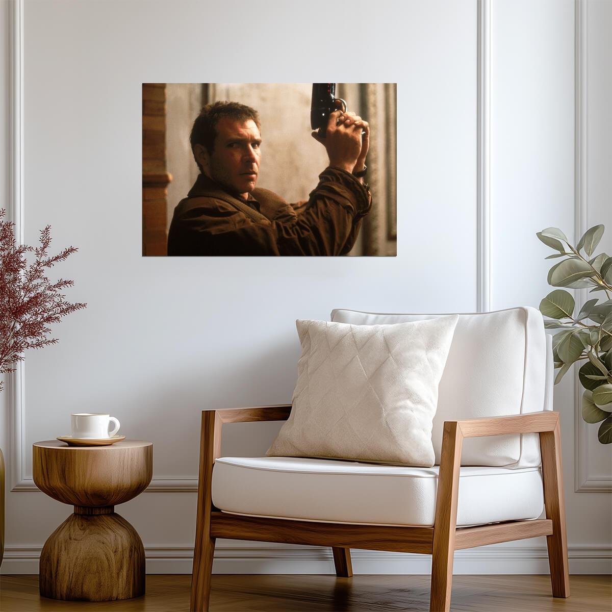 Blade Runner 1982 Movie Poster | Deckard Holding a Blaster - Movies & TV Poster
