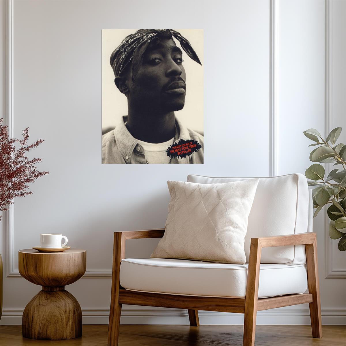 Tupac Shakur Sepia Poster | Rapper Portrait Photo Print - Music Poster