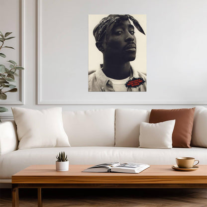 Tupac Shakur Sepia Poster | Rapper Portrait Photo Print - Music Poster