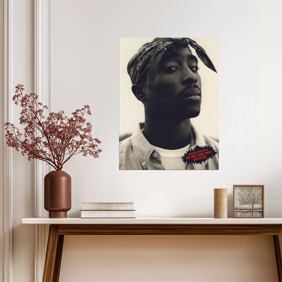 Tupac Shakur Sepia Poster | Rapper Portrait Photo Print - Music Poster
