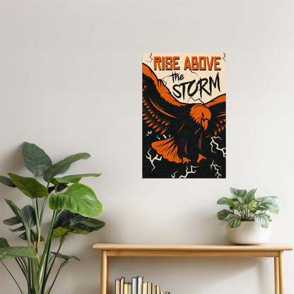 Rise Above the Storm | Retro Eagle Motivational Poster