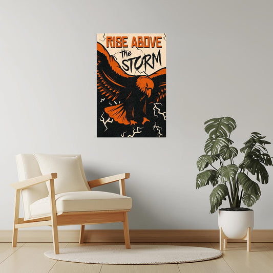 Rise Above the Storm | Retro Eagle Motivational Poster