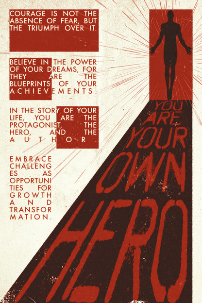 You Are Your Own Hero | Retro Motivational Poster