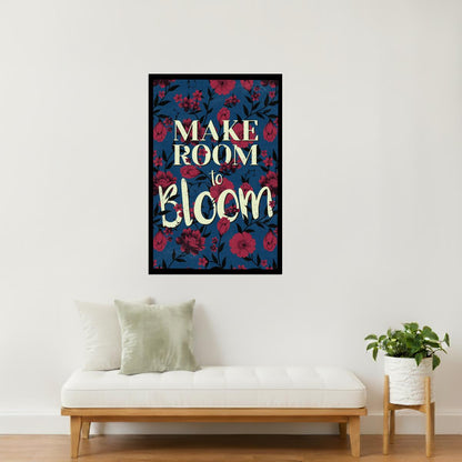 Make Room to Bloom | Retro Botanical Typography Motivational Poster