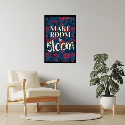 Make Room to Bloom | Retro Botanical Typography Motivational Poster
