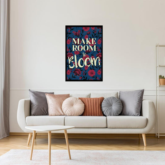 Make Room to Bloom | Retro Botanical Typography Motivational Poster