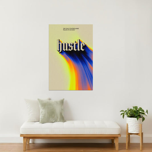 Hustle | Modern Gradient Typography Motivational Poster