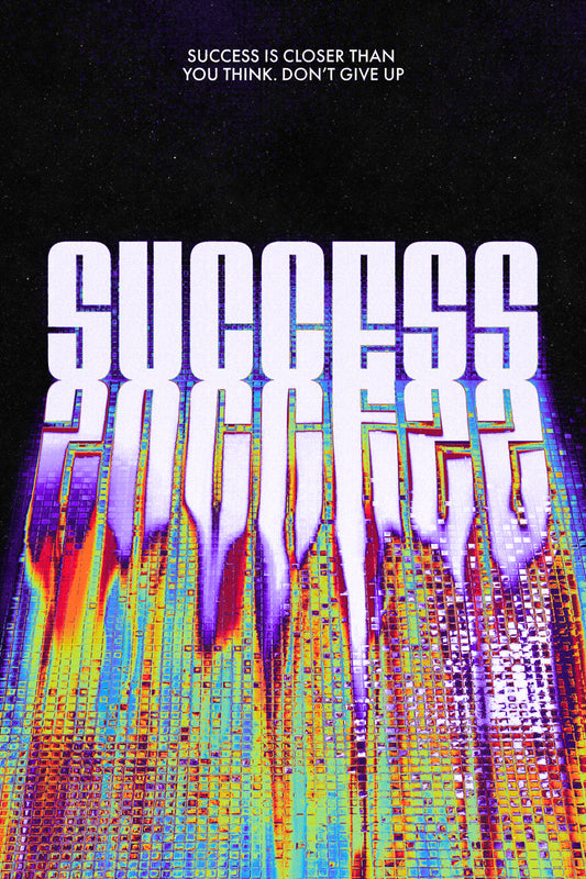 Success Is Closer Than You Think | Inspiring Typography Wall Poster