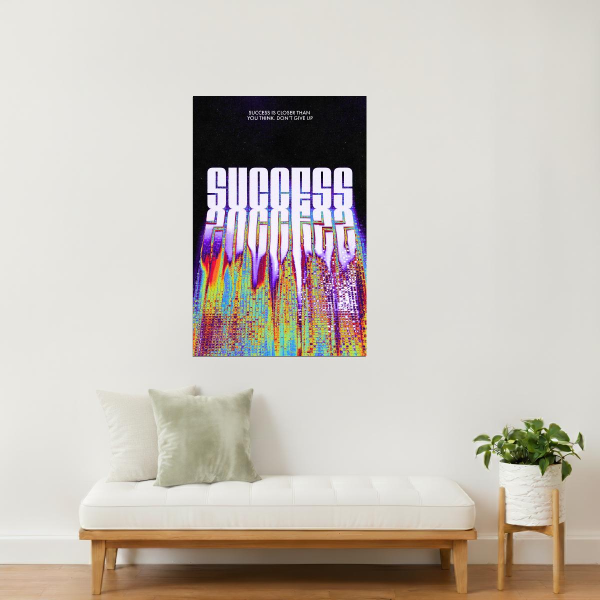 Success Is Closer Than You Think | Inspiring Typography Wall Poster