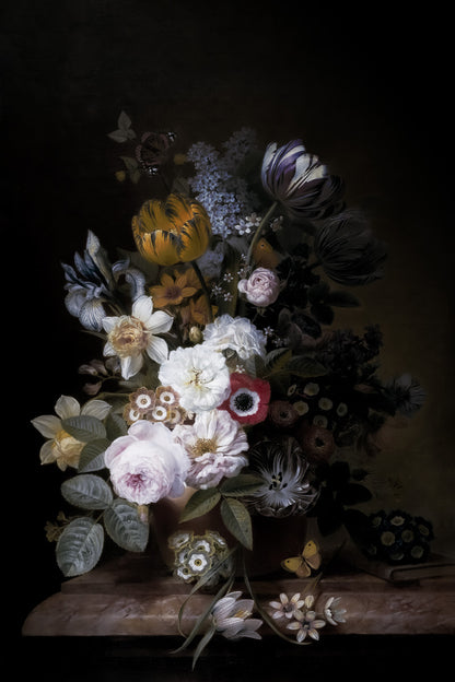Baroque Floral Arrangement | Moody Botanical Wall Art Poster
