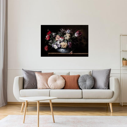 Dark Floral Bouquet | Gothic Botanical Art Print Poster