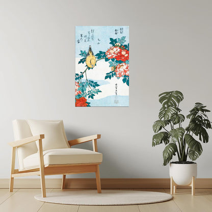 Japanese Bird and Flowers | Vintage Ukiyo-e Wall Art Poster