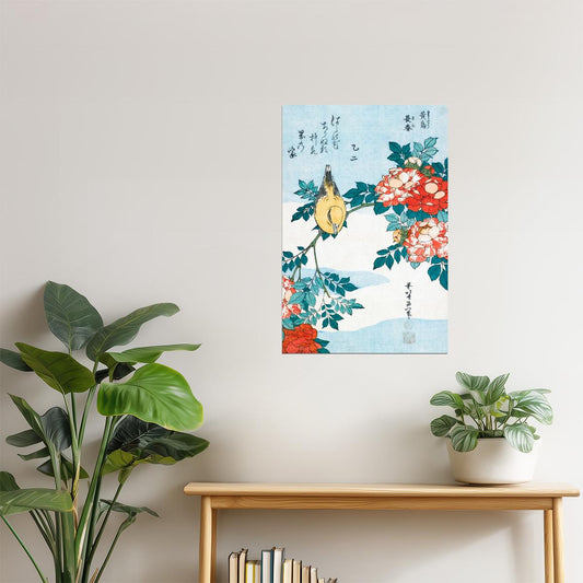 Japanese Bird and Flowers | Vintage Ukiyo-e Wall Art Poster