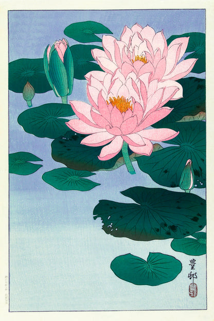 Lotus Blossom | Japanese Wabi-Sabi Art Print Poster