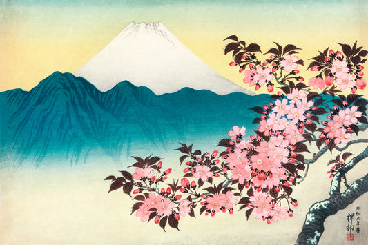 Mount Fuji with Sakura | Japanese Landscape Wall Art Poster