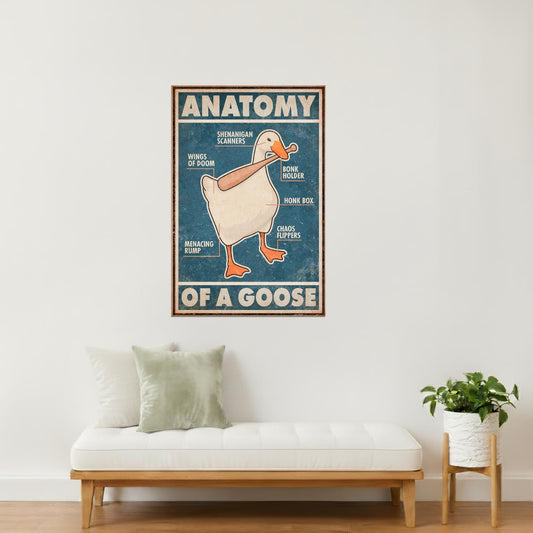 Anatomy of a Goose | Retro Duck Comic Wall Art Poster