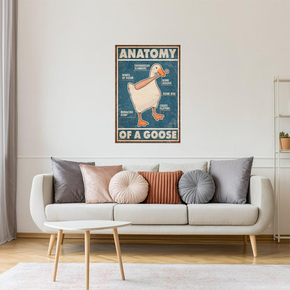 Anatomy of a Goose | Retro Duck Comic Wall Art Poster