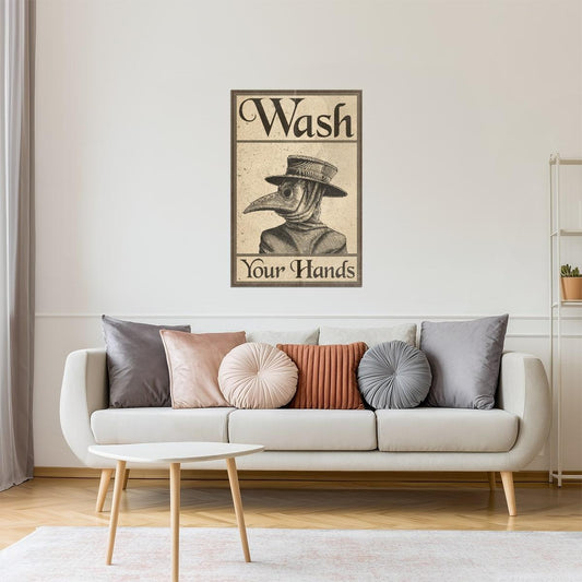 Wash Your Hands | Plague Doctor Funny Bathroom Wall Art Poster