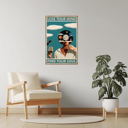 Lose Your Mind Find Your Soul | Black Woman Hippie | Wall Print Poster