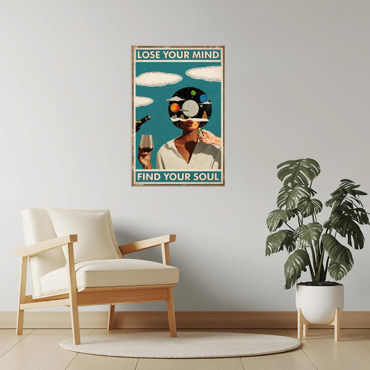 Lose Your Mind Find Your Soul | Black Woman Hippie | Wall Print Poster