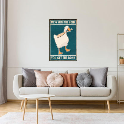 Mess With the Honk You Get the Bonk | Funny Goose Retro Wall Art Poster