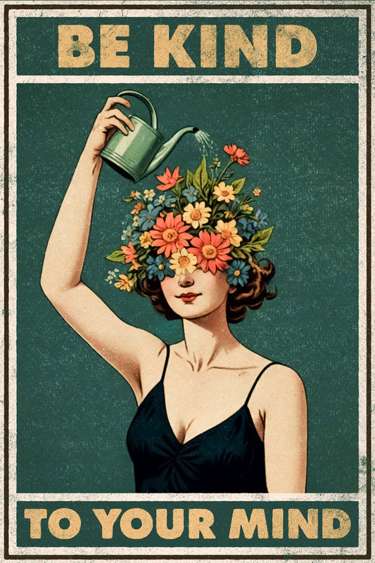 Be Kind to Your Mind | Surreal Floral Wall Art Poster