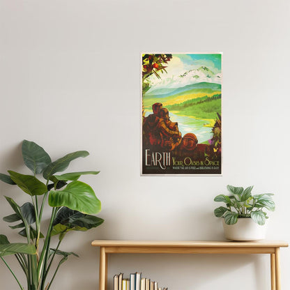 Earth | NASA Retro Space Travel Poster Vintage Wall Art