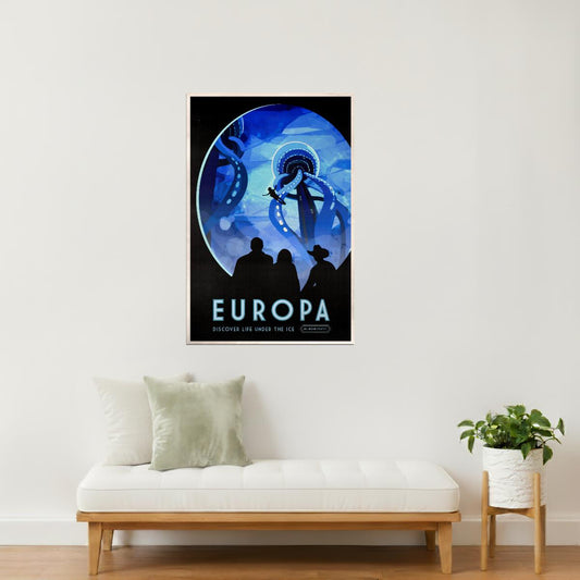 Europa | NASA Retro Space Travel Poster Astronomy Wall Print