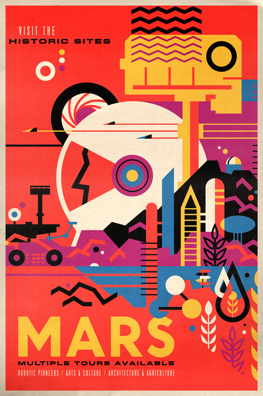 Mars | NASA Retro Space Travel Poster Vintage Space Wall Art