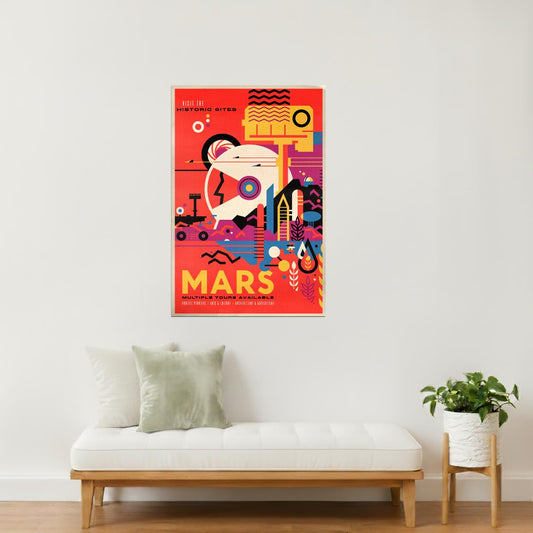 Mars | NASA Retro Space Travel Poster Vintage Space Wall Art