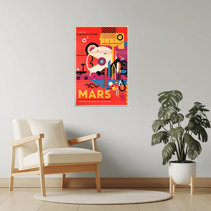 Mars | NASA Retro Space Travel Poster Vintage Space Wall Art