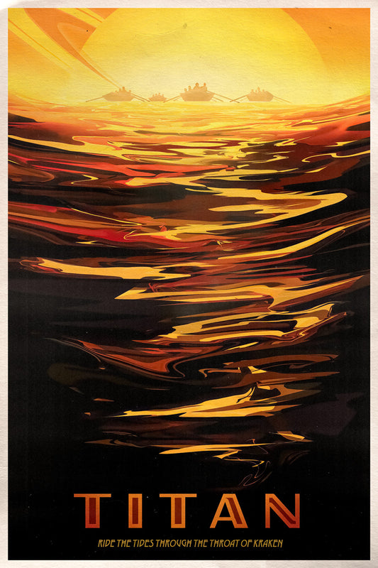 Titan | NASA Retro Space Travel Poster Astronomy Wall Decor