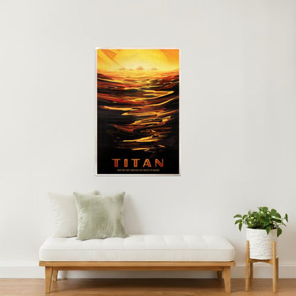 Titan | NASA Retro Space Travel Poster Astronomy Wall Decor