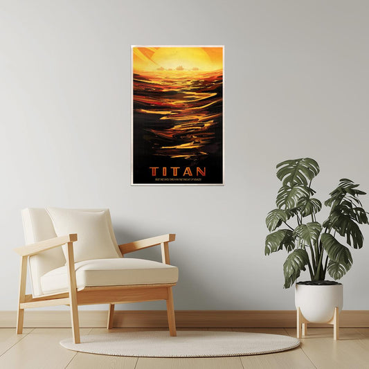 Titan | NASA Retro Space Travel Poster Astronomy Wall Decor