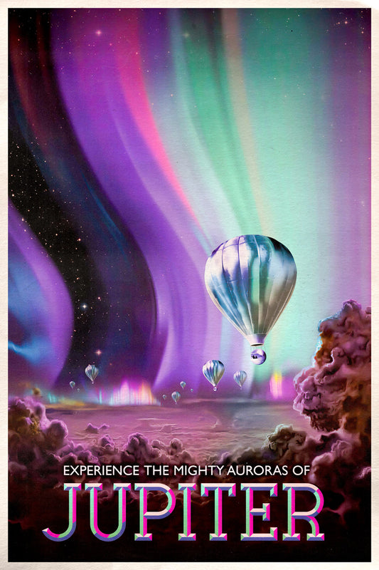 Jupiter | NASA Retro Space Travel Poster Sci-Fi Wall Print