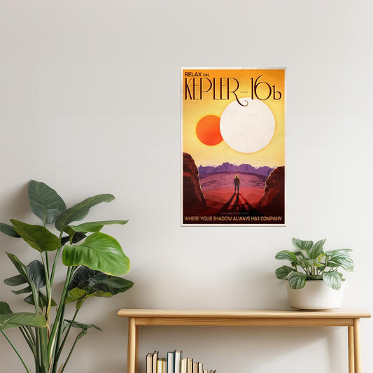 Kepler-16b | NASA Retro Space Travel Poster Space Wall Art