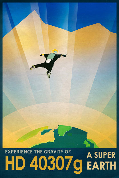 HD 40307g | NASA Retro Space Travel Poster Astronomy Wall Art