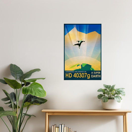 HD 40307g | NASA Retro Space Travel Poster Astronomy Wall Art