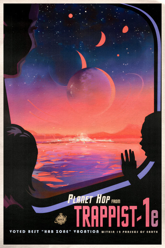 Trappist-1e | NASA Retro Space Travel Poster Sci-Fi Space Print