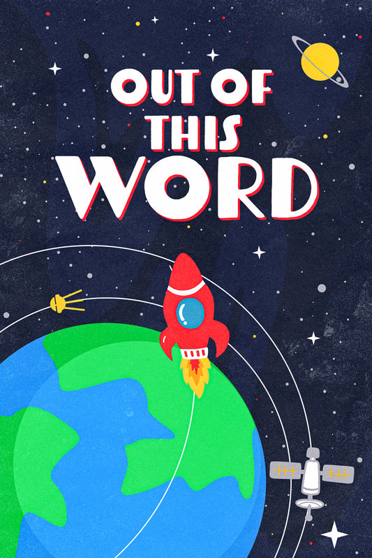 Out of This World | Kids Space Wall Art Rocket Poster