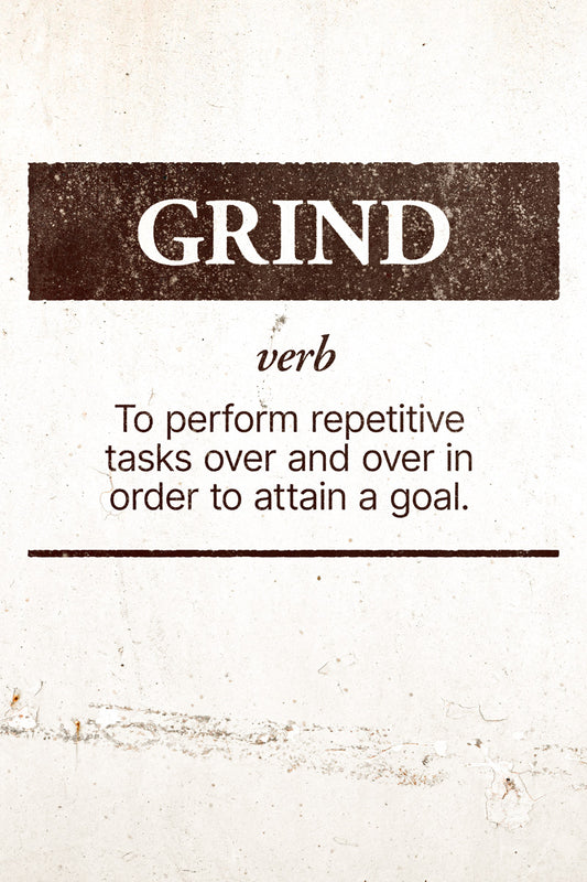 Grind | Beige Motivational Typography Print Poster