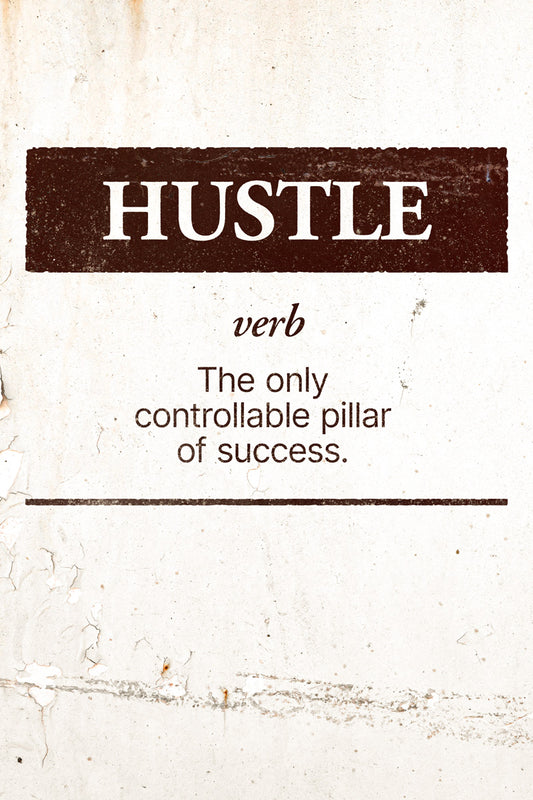 Hustle | Beige Minimalist Motivational Poster