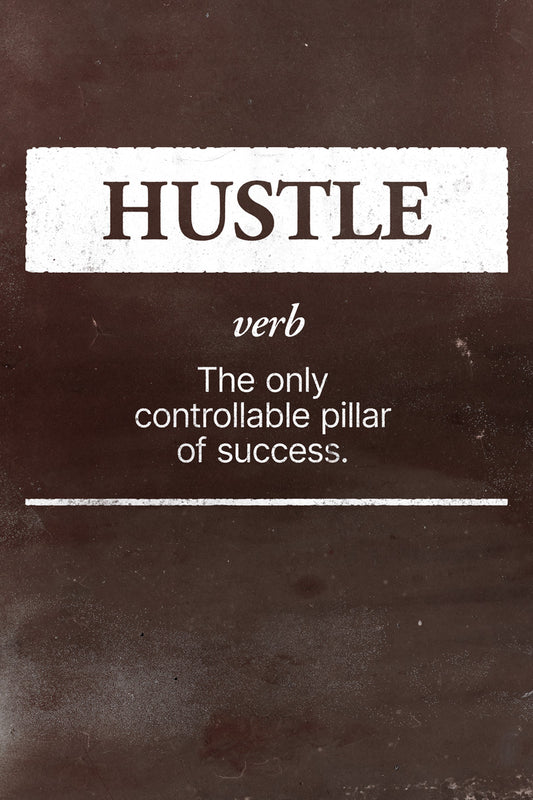 Hustle | Brown Minimalist Motivational Wall Art Poster