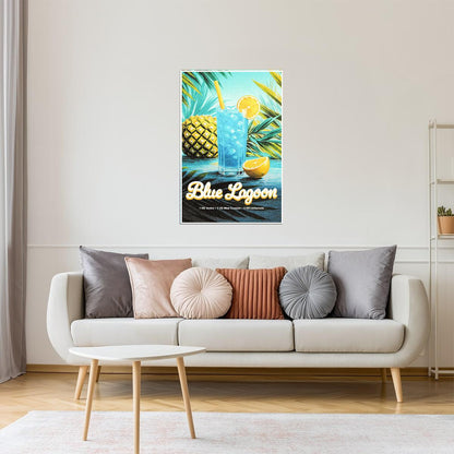 Blue Lagoon Recipe | Tropical Cocktail Wall Art Poster