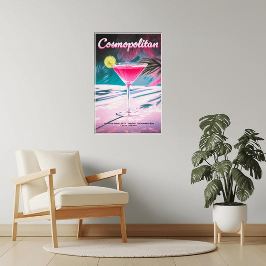 Cosmopolitan Recipe | Fashionista Cocktail Wall Decor Poster