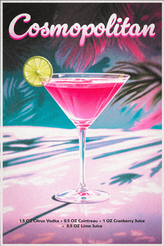 Cosmopolitan Recipe | Fashionista Cocktail Wall Decor Poster