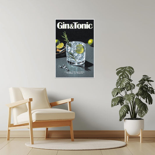 Gin and Tonic Recipe | Timeless Cocktail Art Print Poster