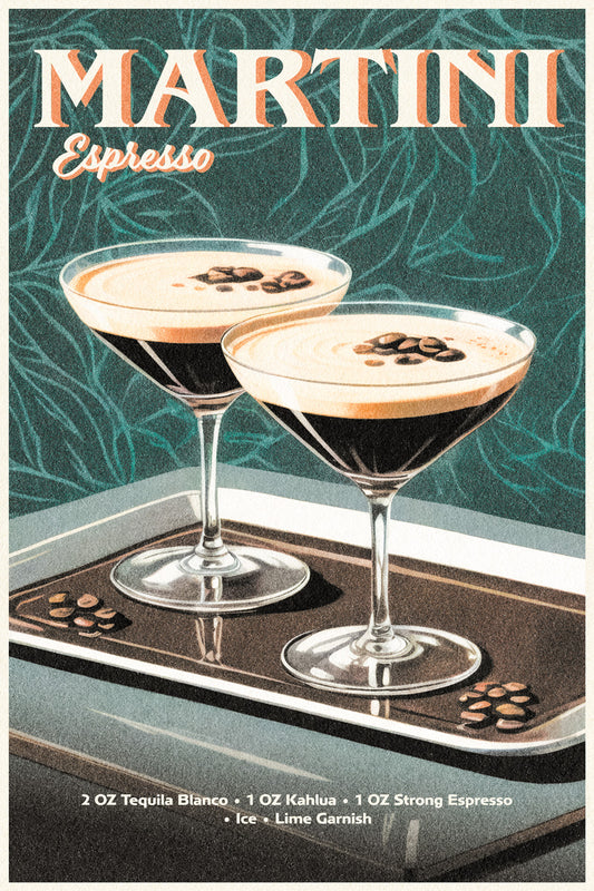 Espresso Martini Recipe | Modern Cocktail Wall Decor Poster