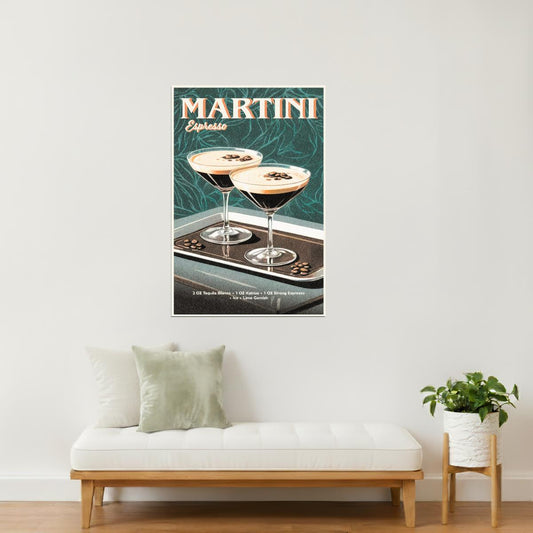 Espresso Martini Recipe | Modern Cocktail Wall Decor Poster