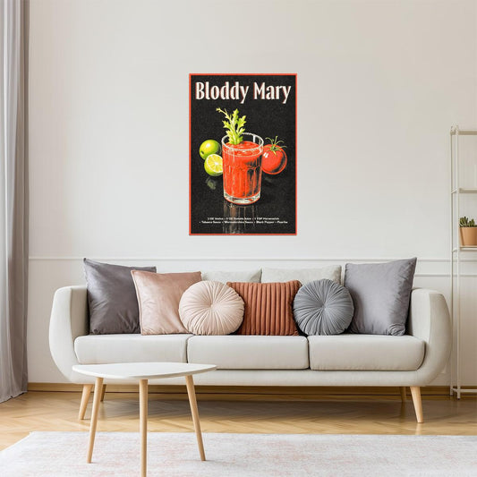Bloody Mary Recipe | Spicy Cocktail Art Print Poster